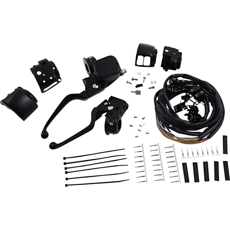 DRAG SPECIALTIES Black 9/16 Master Cylinder Handlebar Controls for ’96 – ’13 Handlebar Control Kit  Mechanical/Hydraulic