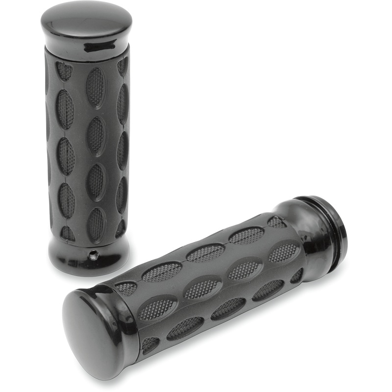 DRAG SPECIALTIES Black/Rubber Hotop Grips Custom Rubber Grips