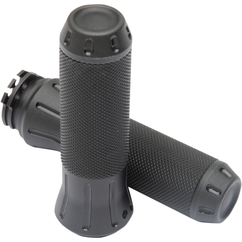 DRAG SPECIALTIES Black Shot Peened Custom Grips Custom Cobra Grips