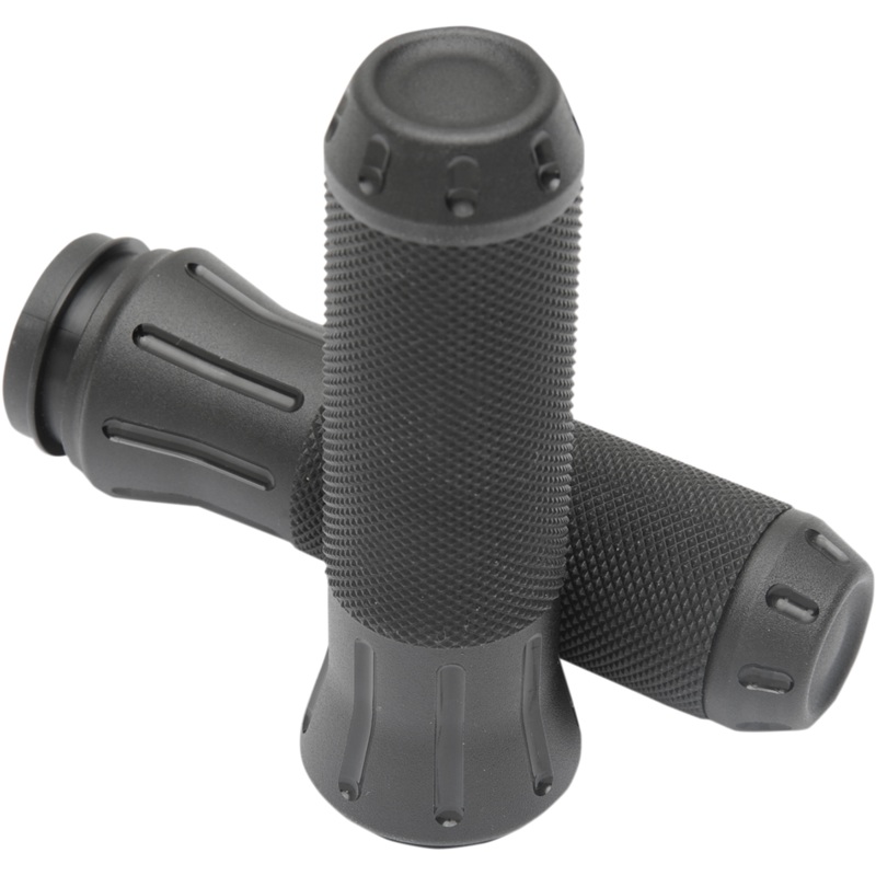 DRAG SPECIALTIES Black Shot Peened Custom Grips for TBW Custom Cobra Grips