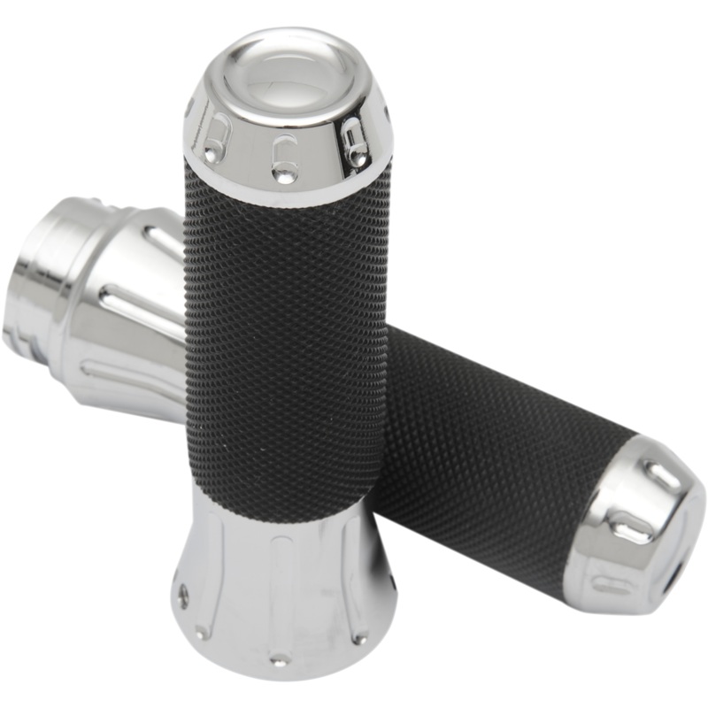DRAG SPECIALTIES Chrome Custom Grips Custom Cobra Grips