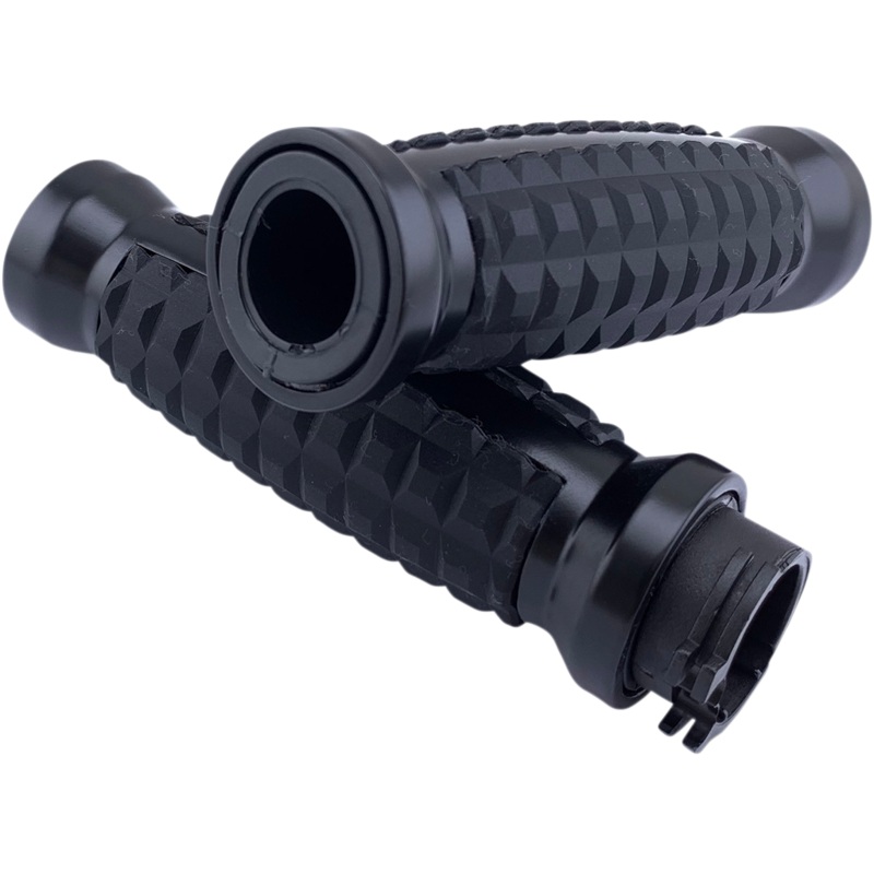DRAG SPECIALTIES Matte Black Grenade Grips for ’82+ Grenade Grips