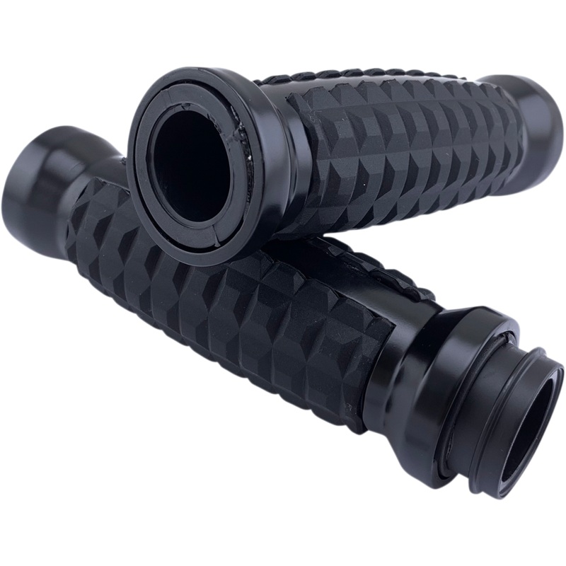 DRAG SPECIALTIES Matte Black Grenade Grips for TBW Grenade Grips
