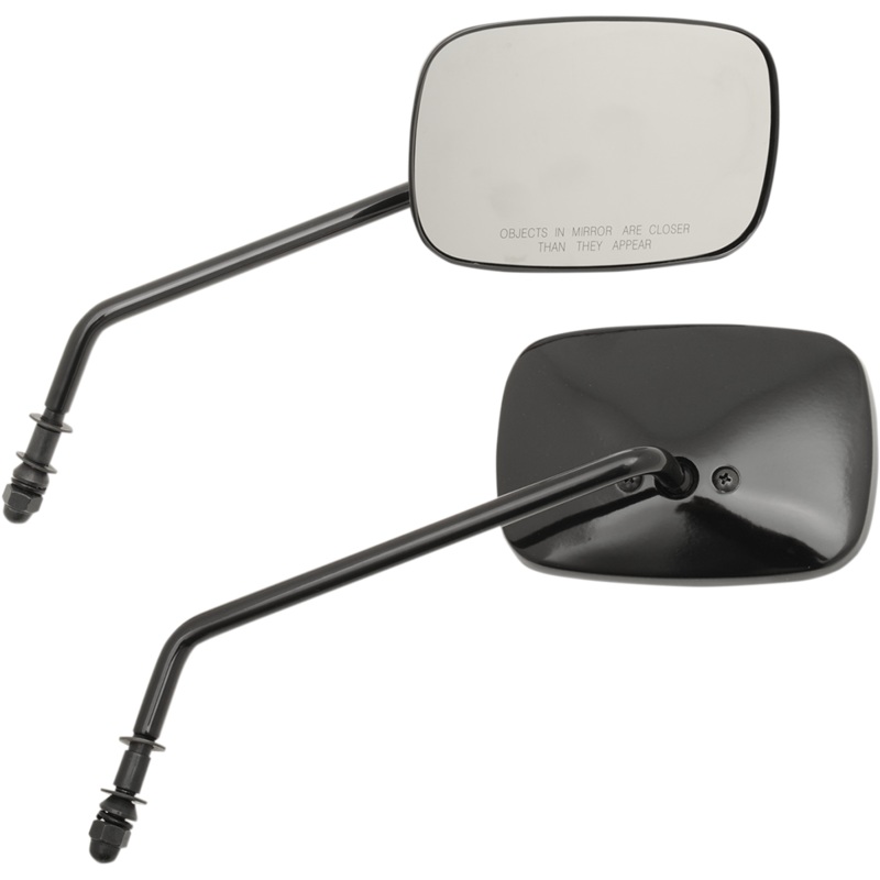 DRAG SPECIALTIES Rectangle Mirrors – Long – Black OEM-Style Rectangular Mirrors