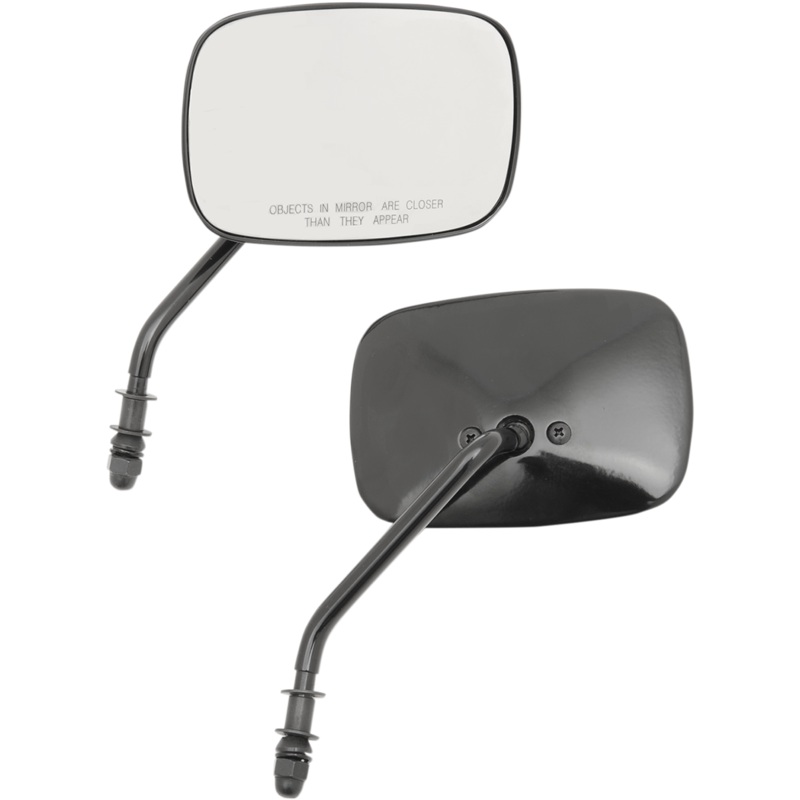 DRAG SPECIALTIES Rectangle Mirrors – Short -Black OEM-Style Rectangular Mirrors