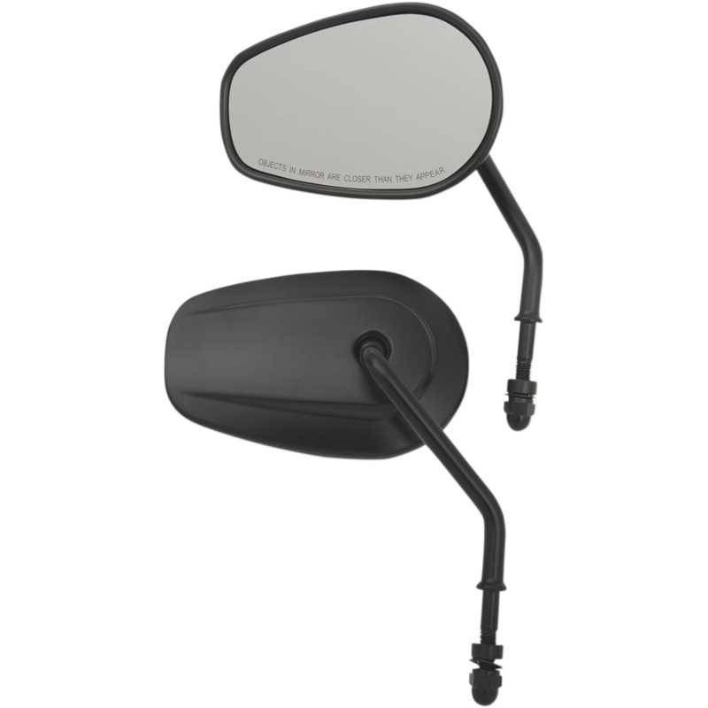 DRAG SPECIALTIES Replacement Mirrors – Short Stem – Black OEM-Style Teardrop Mirror