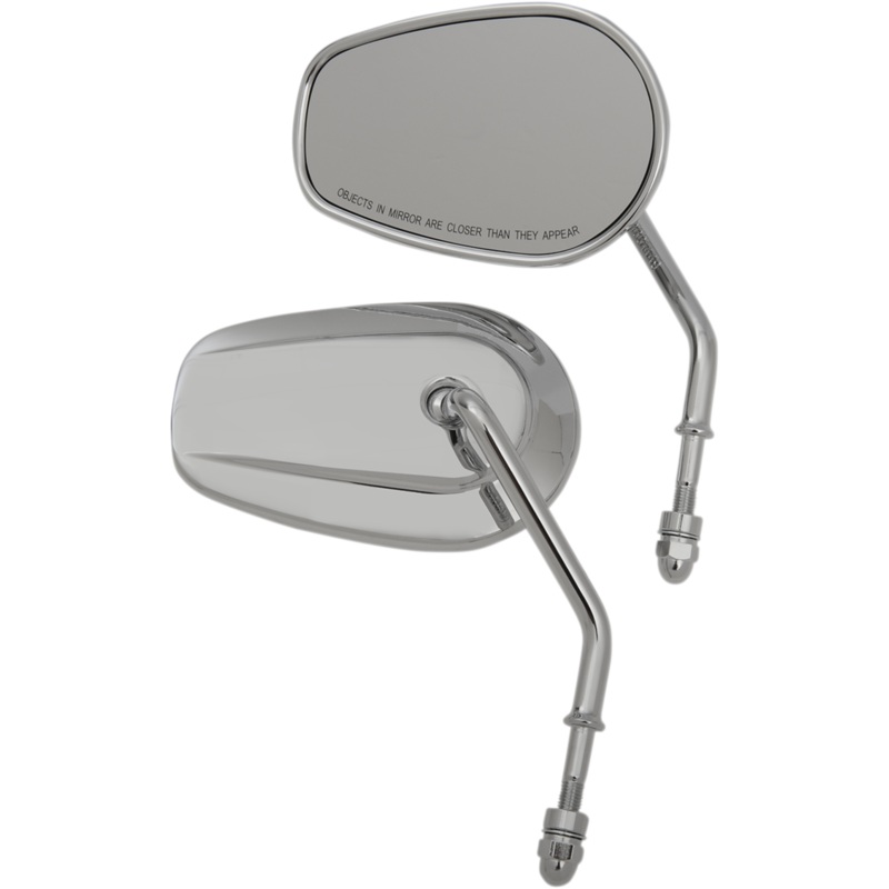DRAG SPECIALTIES Replacement Mirrors – Short Stem – Chrome OEM-Style Teardrop Mirror