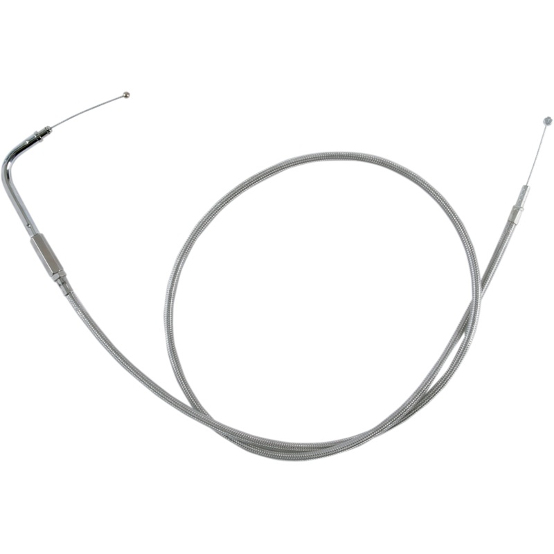 DRAG SPECIALTIES 42-1/2 Braided Idle Cable Stainless Braided Throttle/Idle Cable