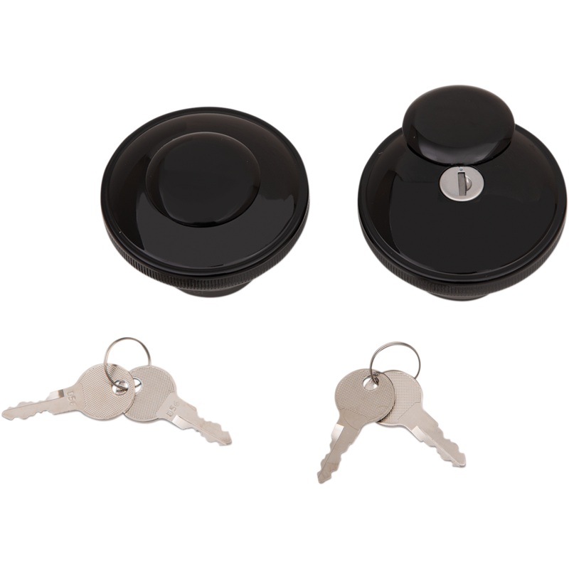 DRAG SPECIALTIES Locking Gas Cap – Black – Non-Vented Screw-In Locking Gas Cap  Non-Vented