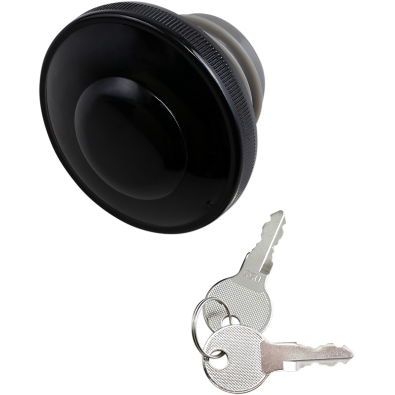 DRAG SPECIALTIES Locking Gas Cap – Black – Vented Screw-In Locking Gas Cap  Vented