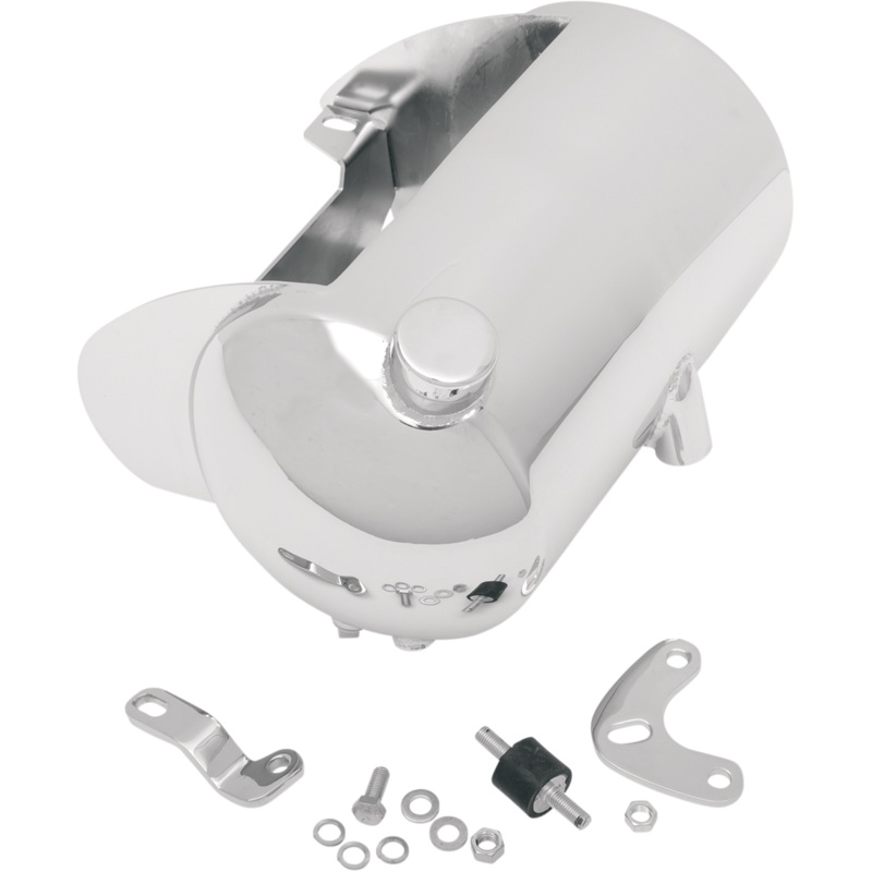 DRAG SPECIALTIES Oil Tanks – Chrome – Domed – Side Fill Custom Oil Tank