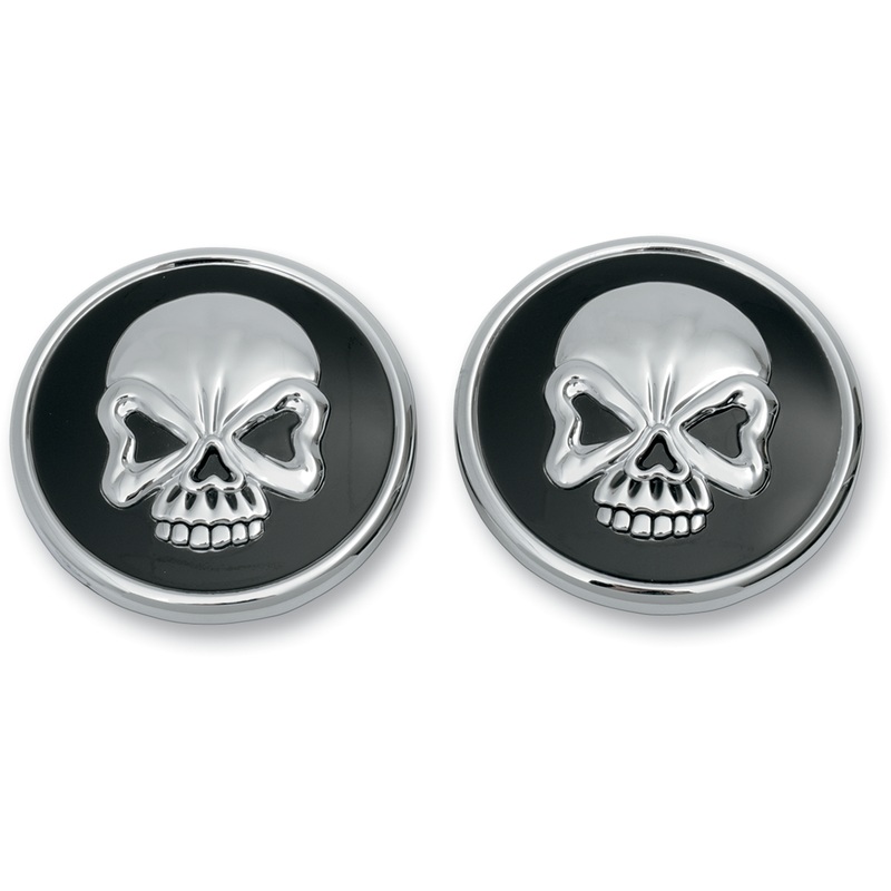 DRAG SPECIALTIES Skull Gas Caps – Screw-In – Pair Skull Gas Cap
