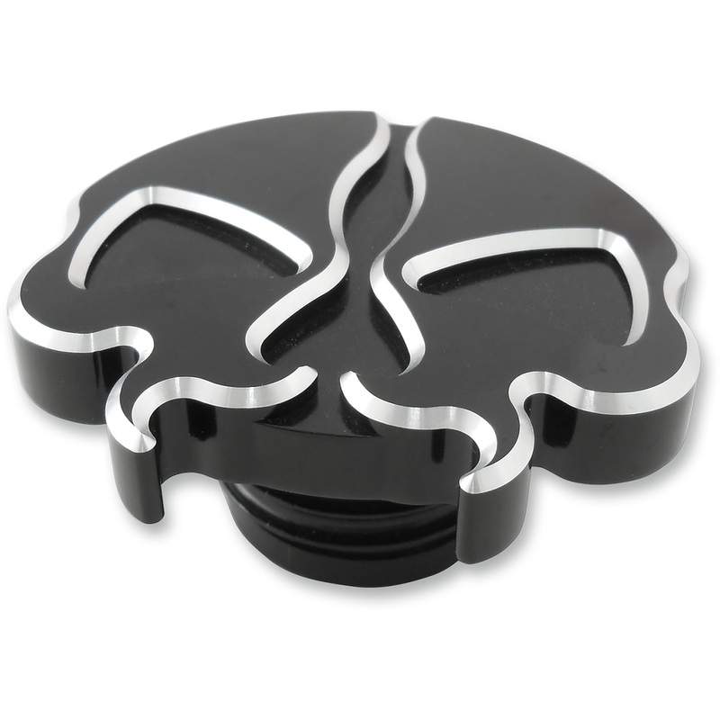 DRAG SPECIALTIES Split Skull Gas Cap – Black – Non-Vented Split Skull Gas Cap  Non-Vented