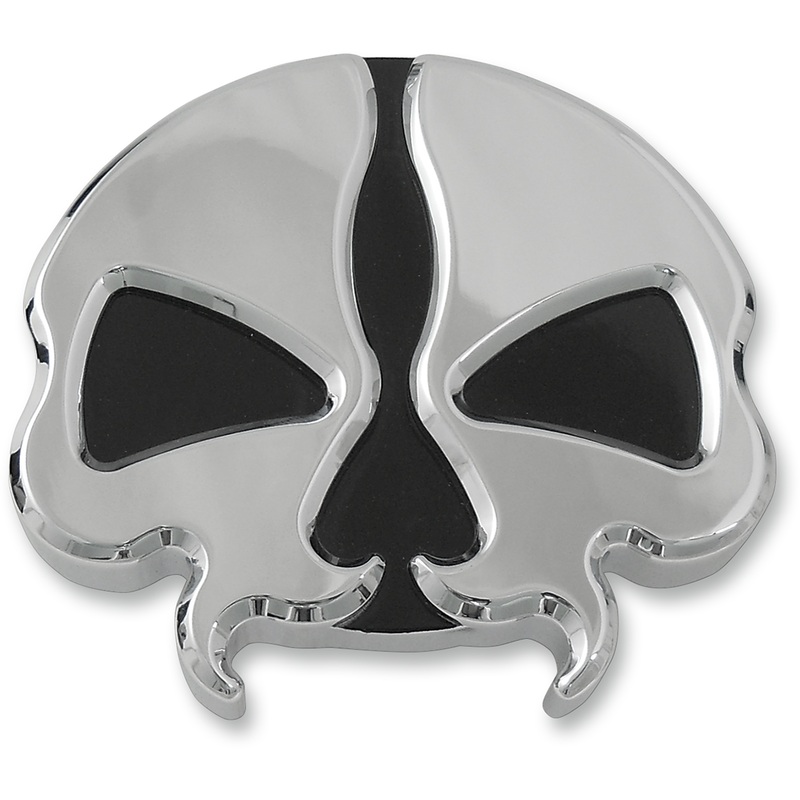 DRAG SPECIALTIES Split Skull Gas Cap – Chrome – Vented Split Skull Gas Cap  Vented