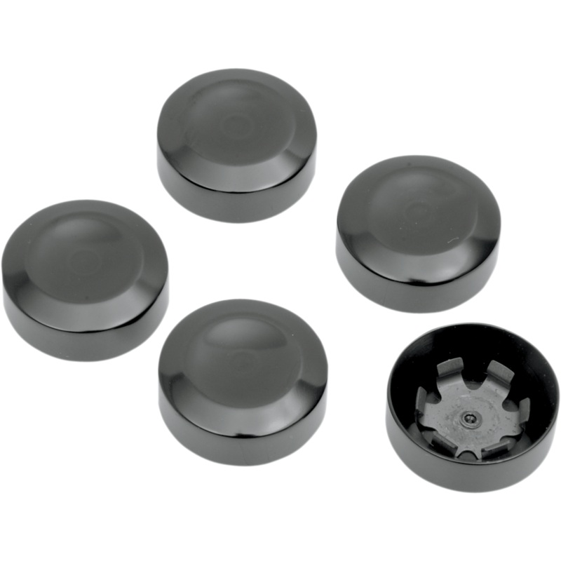 DRAG SPECIALTIES Rear Pulley Bolt Cover – Black Rear Pulley Bolt Covers
