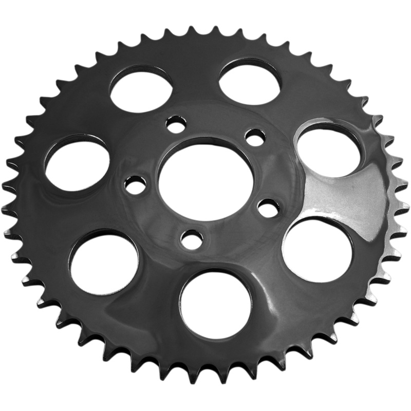 DRAG SPECIALTIES Rear Sprocket – Gloss Black – Dished – 46-Tooth 530 Chain Conversion Rear Sprocket
