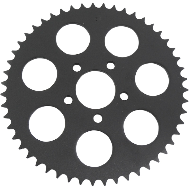 DRAG SPECIALTIES Rear Sprocket – Gloss Black – Flat – 51-Tooth 530 Chain Conversion Rear Sprocket