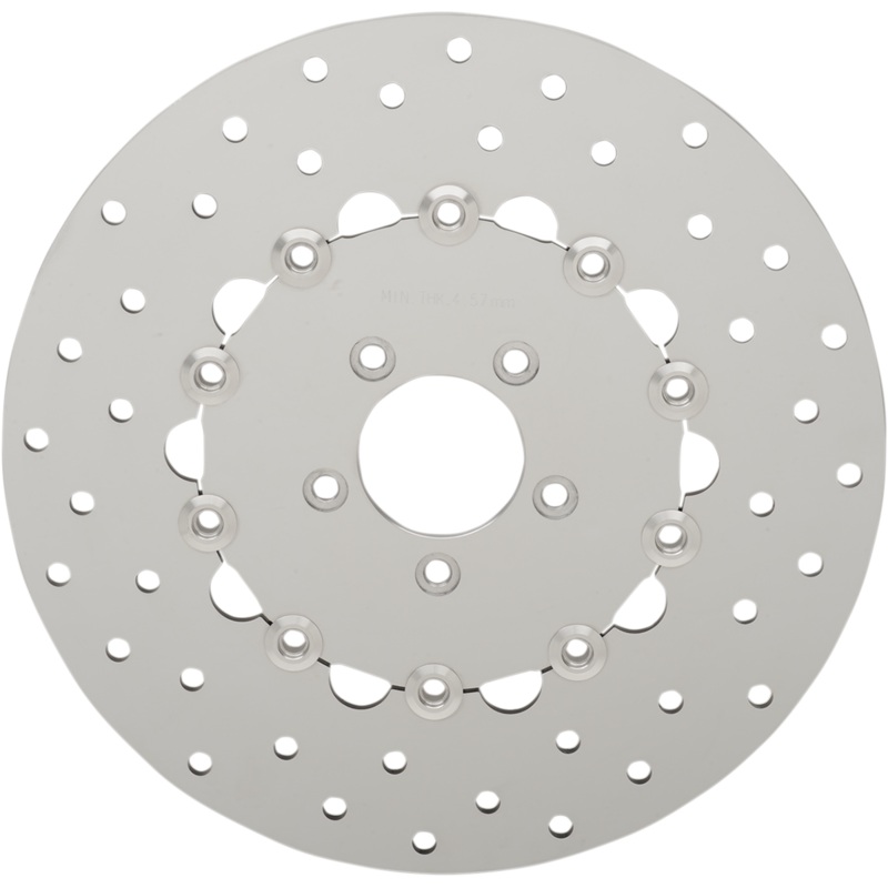 DRAG SPECIALTIES Drilled Brake Rotor – Front – 11.8 – Dyna Polished Stainless Steel Drilled Brake Rotor