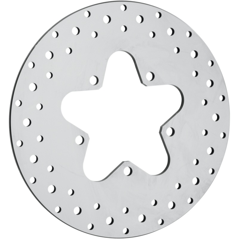 DRAG SPECIALTIES Drilled Brake Rotor – Rear – 11.5 – Touring Polished Stainless Steel Drilled Brake Rotor