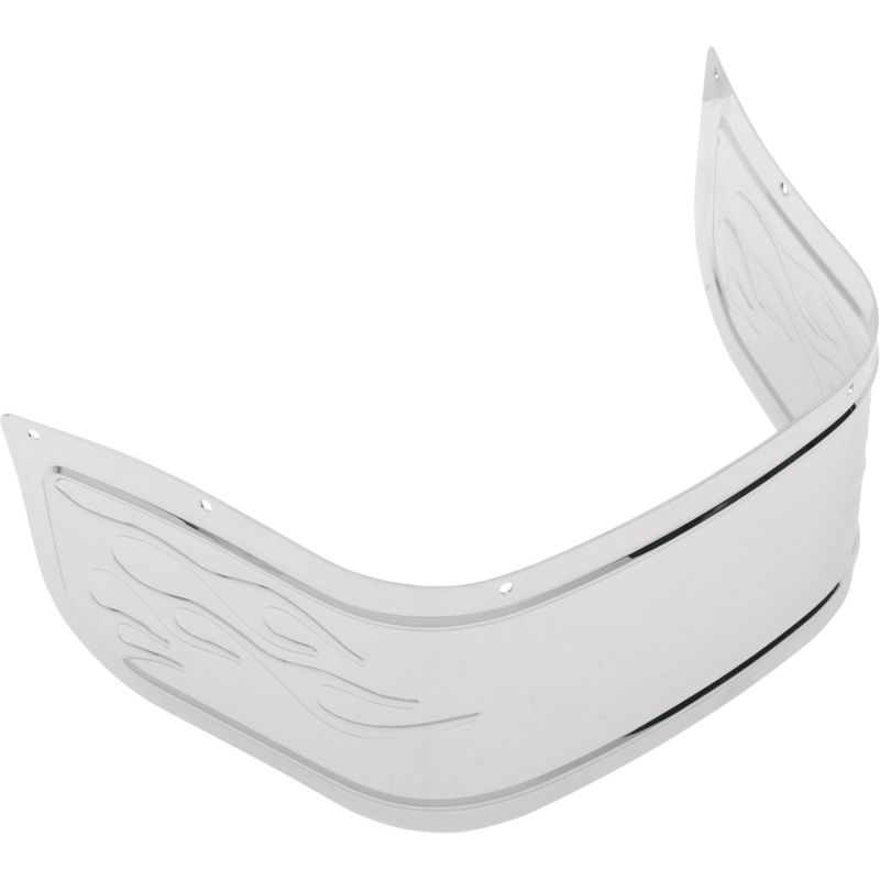 DRAG SPECIALTIES Front Fender Skirt – Chrome – Flame Chrome Plated Steel Front Fender Skirt  Flame