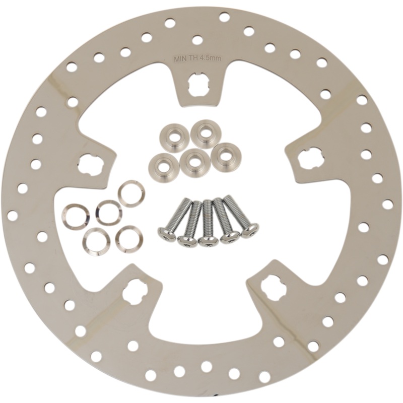 DRAG SPECIALTIES Front Rotor – 11.5 – Polished Custom 11.5 Front Brake Rotors