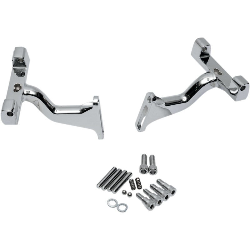 DRAG SPECIALTIES Passenger Footboard Raised Mount – Chrome Passenger Floorboard Mounts for Dressers