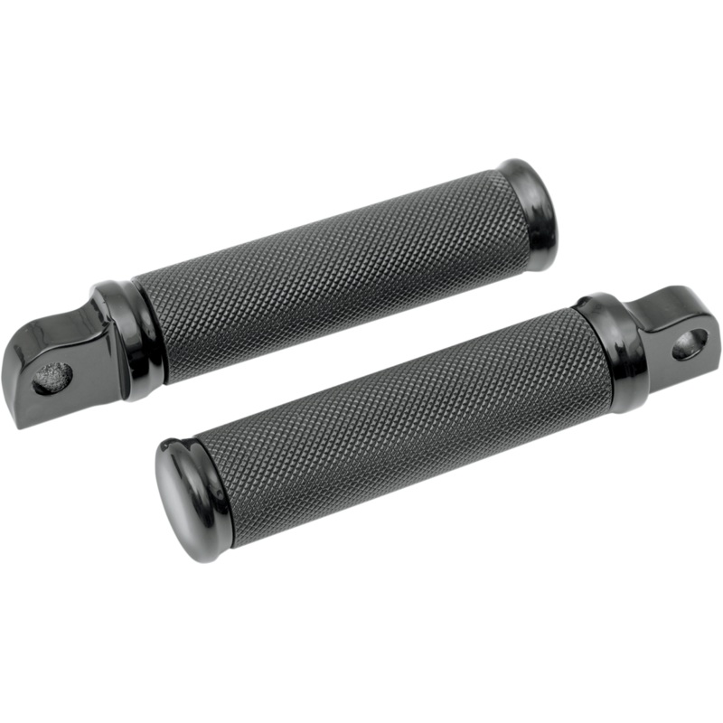 DRAG SPECIALTIES Pegs – Black/Rubber Footpegs