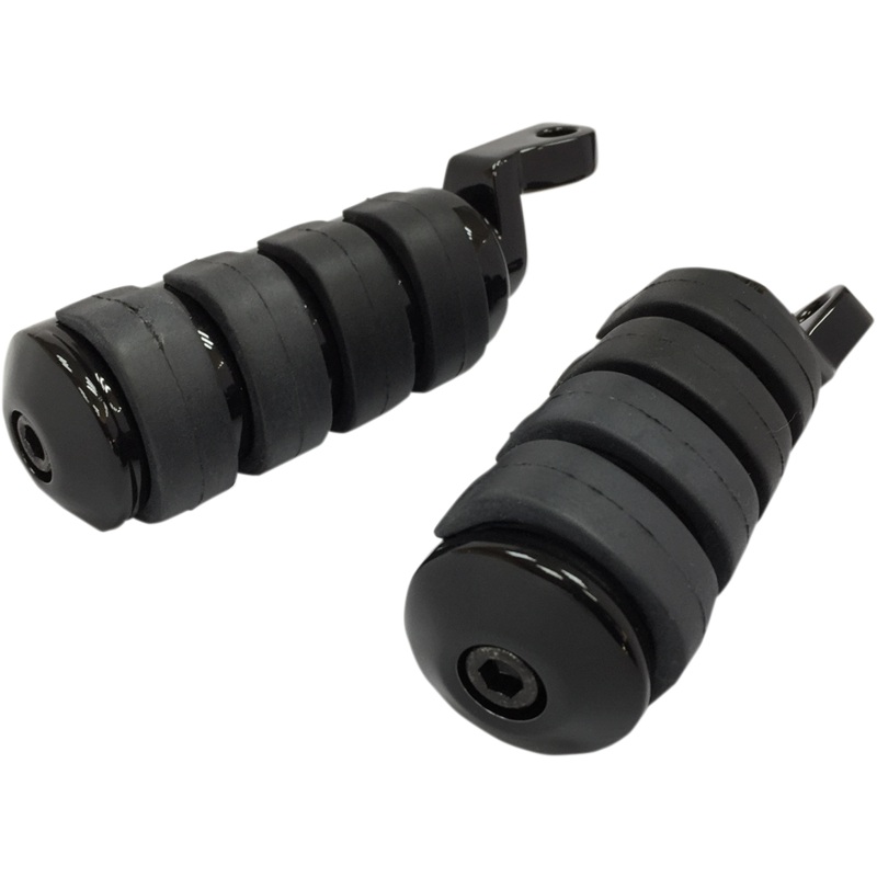 DRAG SPECIALTIES Soft-Ride Black Foot Pegs – XL Foot Pegs