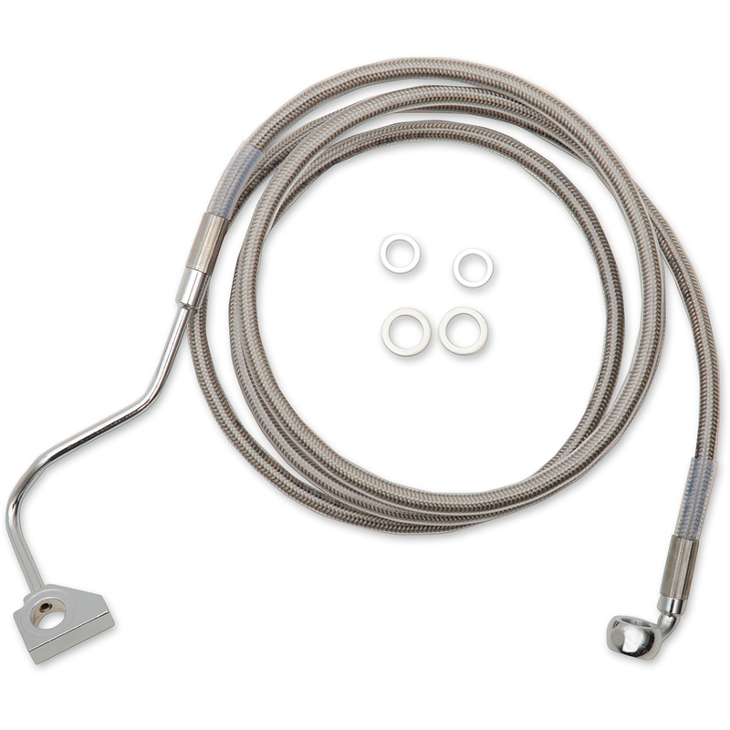 DRAG SPECIALTIES +6 Brake Line – Front – Stainless Steel -FLTR ’15+ Extended Length Stainless Steel Brake Line Kit