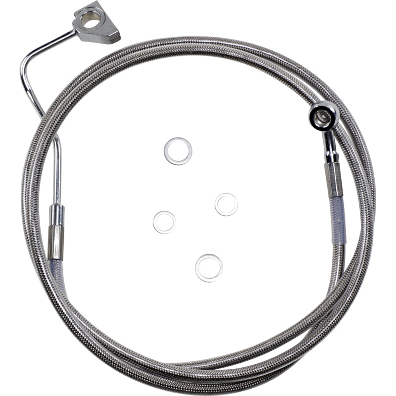 DRAG SPECIALTIES Brake Line – +4 – Stainless Steel – ABS Extended Length Stainless Steel Brake Line Kit