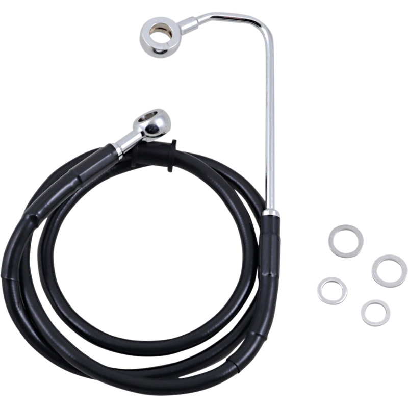 DRAG SPECIALTIES Brake Line – +6 – Black – ’15-’17 Softail Extended Length Stainless Steel Brake Line