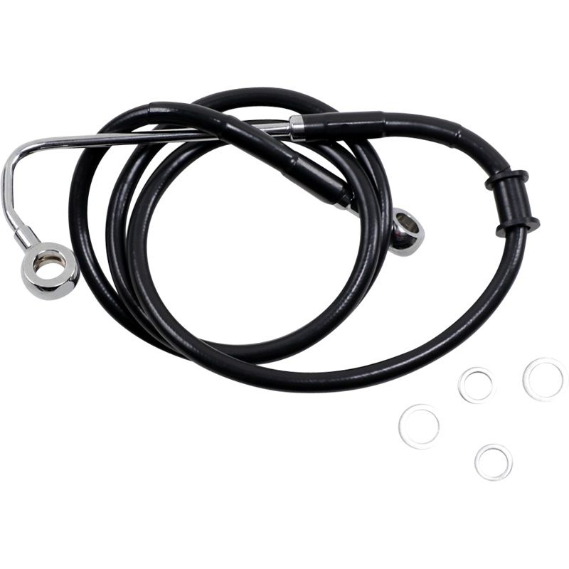 DRAG SPECIALTIES Brake Line – +8 – Black – ’15-’17 Softail Extended Length Stainless Steel Brake Line