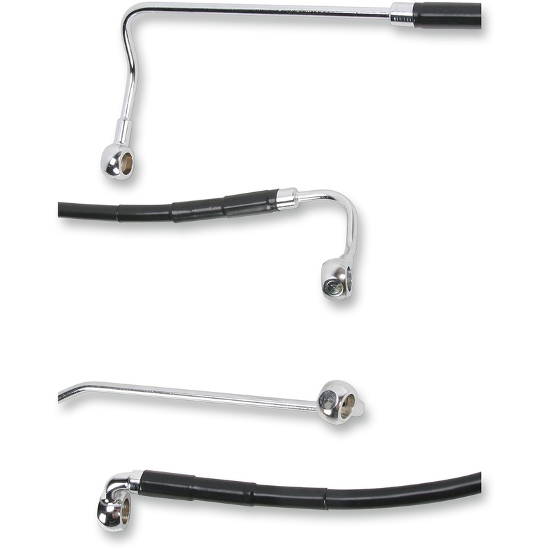 DRAG SPECIALTIES Brake Line – ABS –  Black Stainless Steel Brake Line Kit