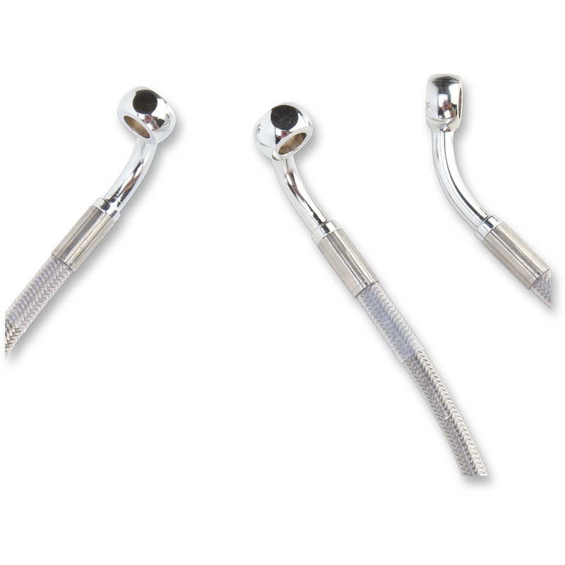 DRAG SPECIALTIES Brake Line – Front – +4 – Stainless Steel Extended Length Stainless Steel Brake Line Kit