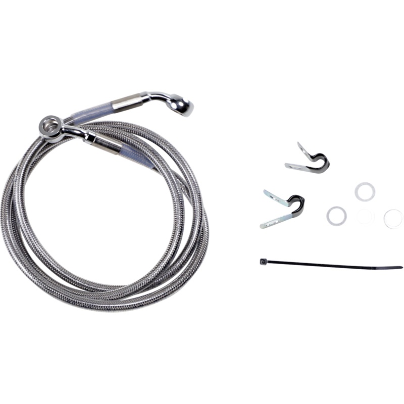 DRAG SPECIALTIES Brake Line – Front – +6 – Stainless Steel – XL Extended Length Stainless Steel Brake Line Kit
