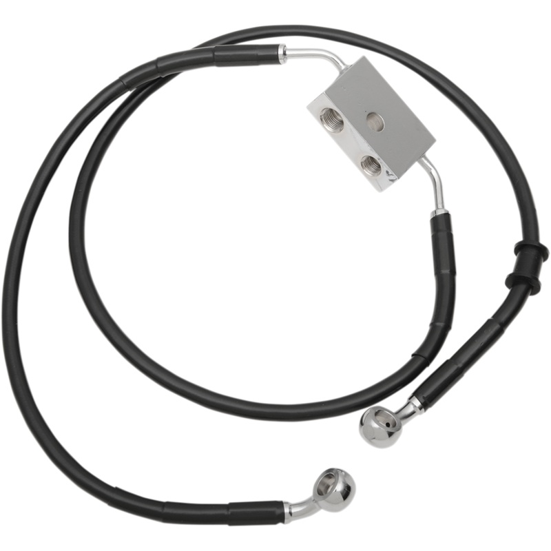 DRAG SPECIALTIES Brake Line – Front – +8 – Black – XL Extended Length Brake Line
