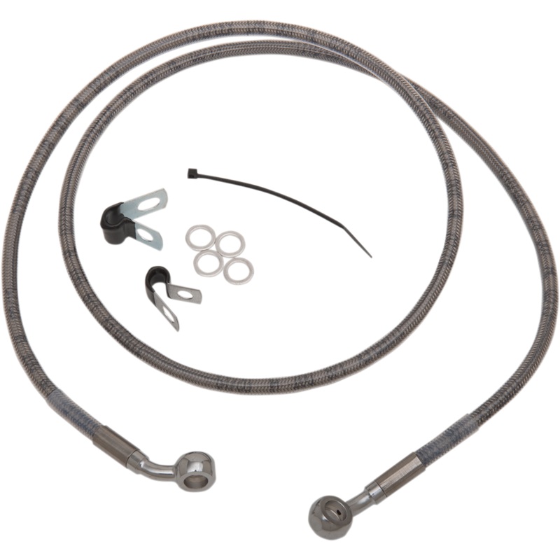 DRAG SPECIALTIES Brake Line – Front – +8 – Stainless Steel – XL Extended Length Stainless Steel Brake Line Kit