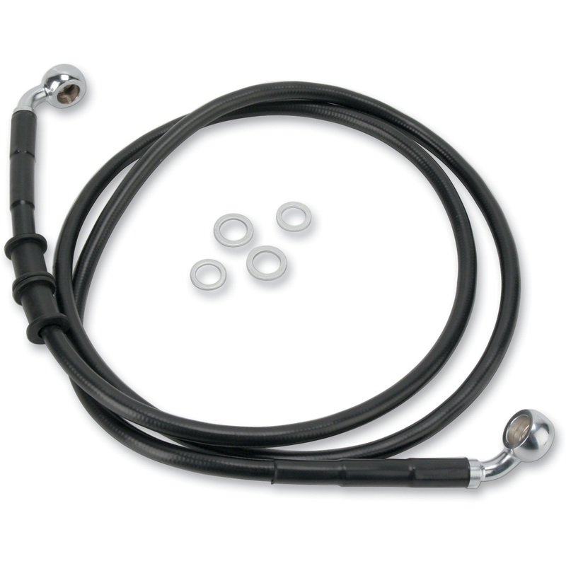 DRAG SPECIALTIES Brake Line – Front – Black – +4 – ’10-’15 FXDWG Extended Length Black Vinyl Brake Line Kit