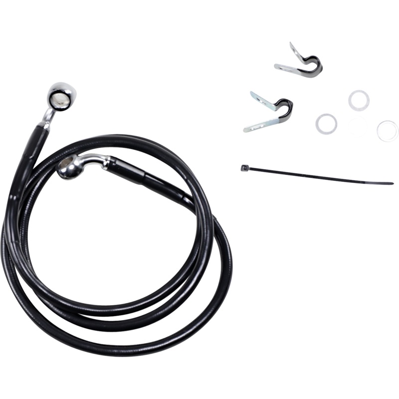 DRAG SPECIALTIES Brake Line – Front – Black – +4 – XL Extended Length Black Vinyl Brake Line Kit