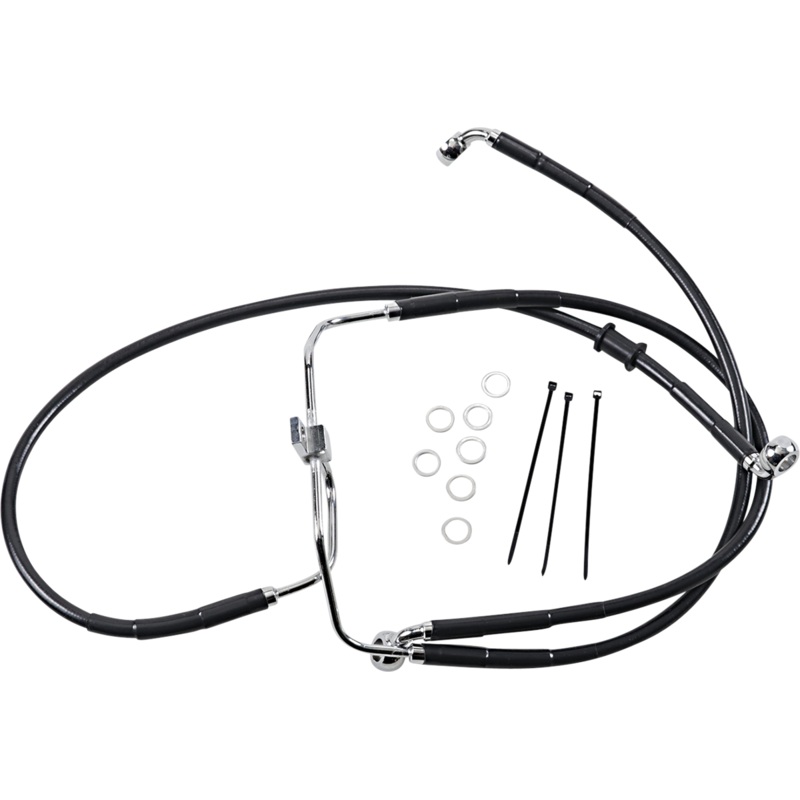 DRAG SPECIALTIES Brake Line – Front – Black – +6 – FXDF ’08-’17 Extended Length Black Vinyl Brake Line Kit