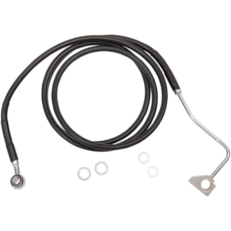 DRAG SPECIALTIES Brake Line – Front – Black – +6 with ABS Extended Length Black Vinyl Brake Line Kit