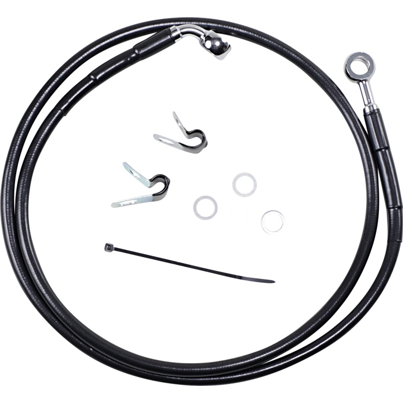 DRAG SPECIALTIES Brake Line – Front – Black – +8 – ’04-’10 XL Extended Length Black Vinyl Brake Line Kit