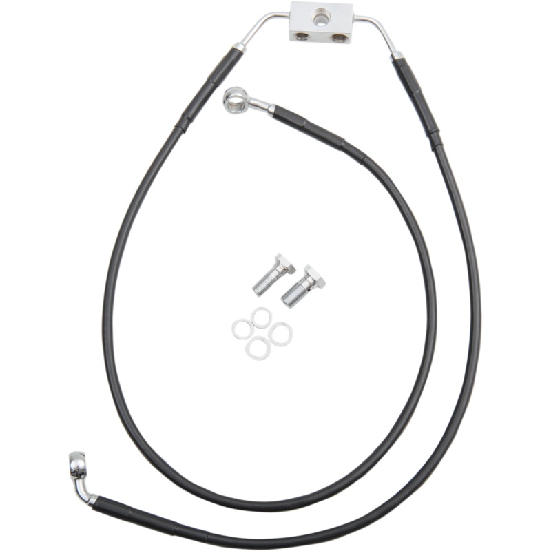 DRAG SPECIALTIES Brake Line – Front – Black – +8 – FXDB ’12-’17 Extended Length Black Vinyl Brake Line Kit