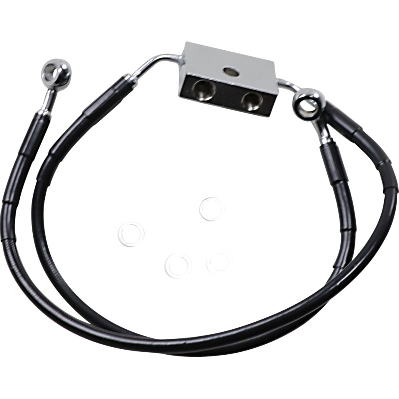 DRAG SPECIALTIES Front Brake Line – XL – Black Standard Length Brake Line Kit