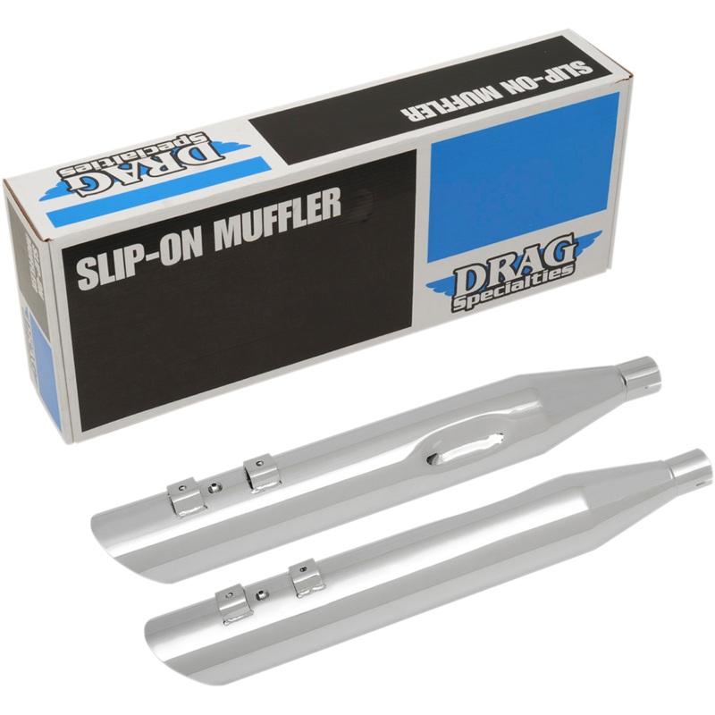 DRAG SPECIALTIES 3.5 Mufflers for ’95-’16 FL – Chrome Slashdown Slip-On Mufflers