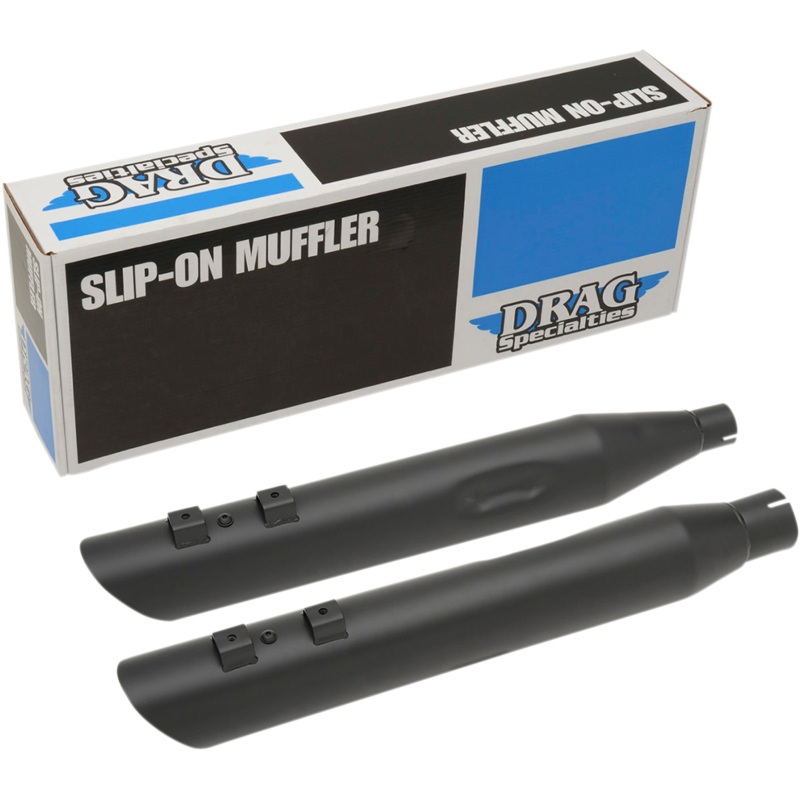 DRAG SPECIALTIES 3.5 Mufflers for FL – Black Slashdown Slip-On Mufflers