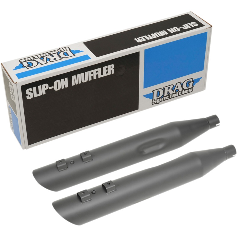 DRAG SPECIALTIES 4 Mufflers for ’95-’16 FL – Black Slashdown Slip-On Mufflers