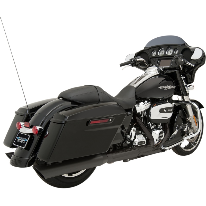 DRAG SPECIALTIES 4 Mufflers for FL – Black Slashdown Slip-On Mufflers