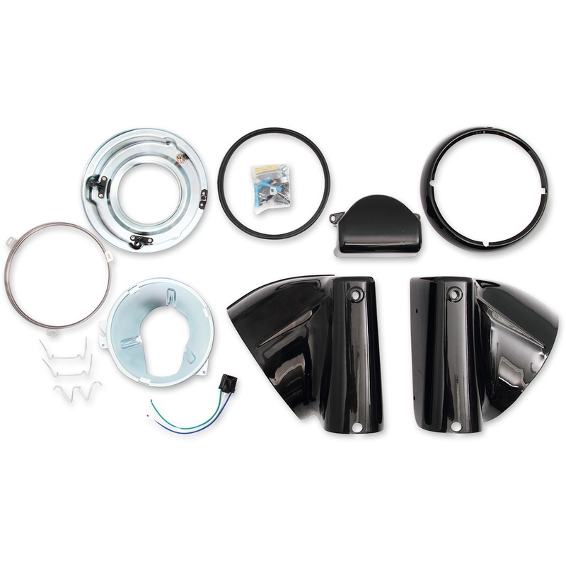 DRAG SPECIALTIES 7 Nacelle Headlight Kit – Black Headlight Nacelle Kit
