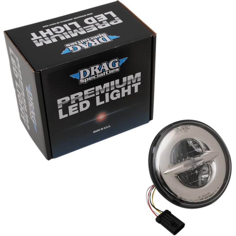 DRAG SPECIALTIES 7 Reflector-Style LED Headlamp – 14-20 Dresser – Chrome Reflector Headlight Kit